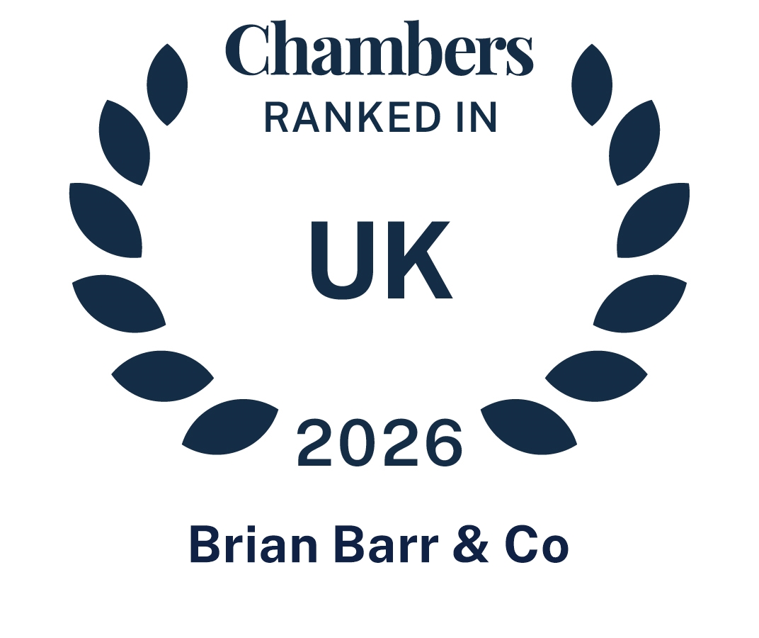 Chambers UK accreditation logo - Ranked in UK 2026 - Brian Barr & Co